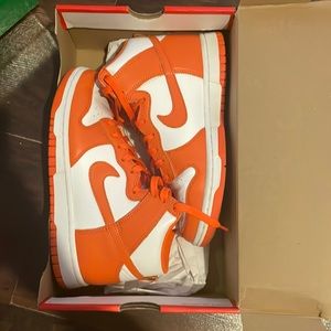 Nike high top dunks orange women’s